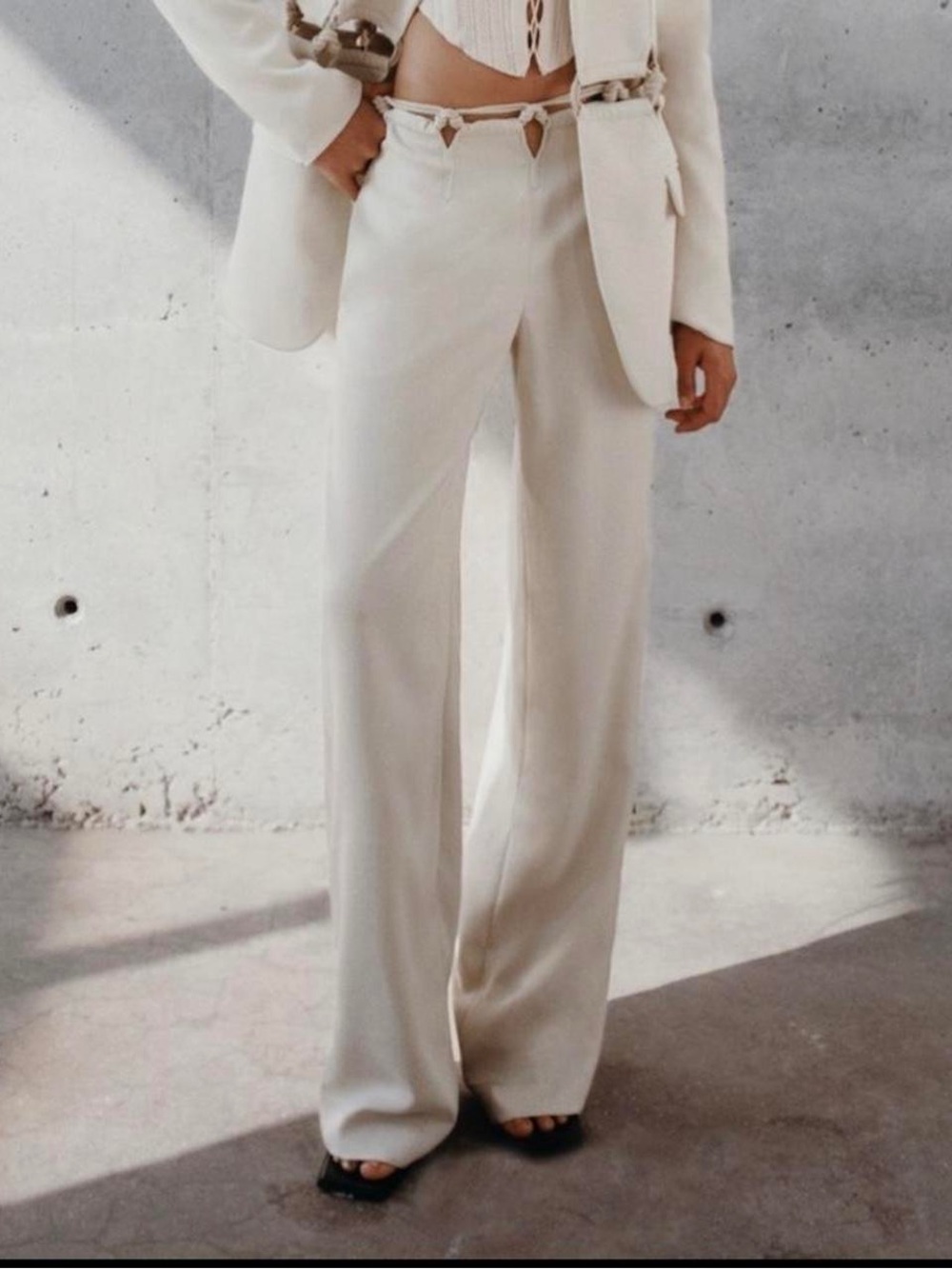 Dion Lee Rope Macrame Trouser in Ivory Size M